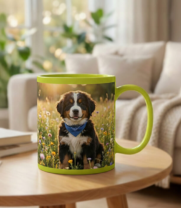 Neon Yellow Photo Mug